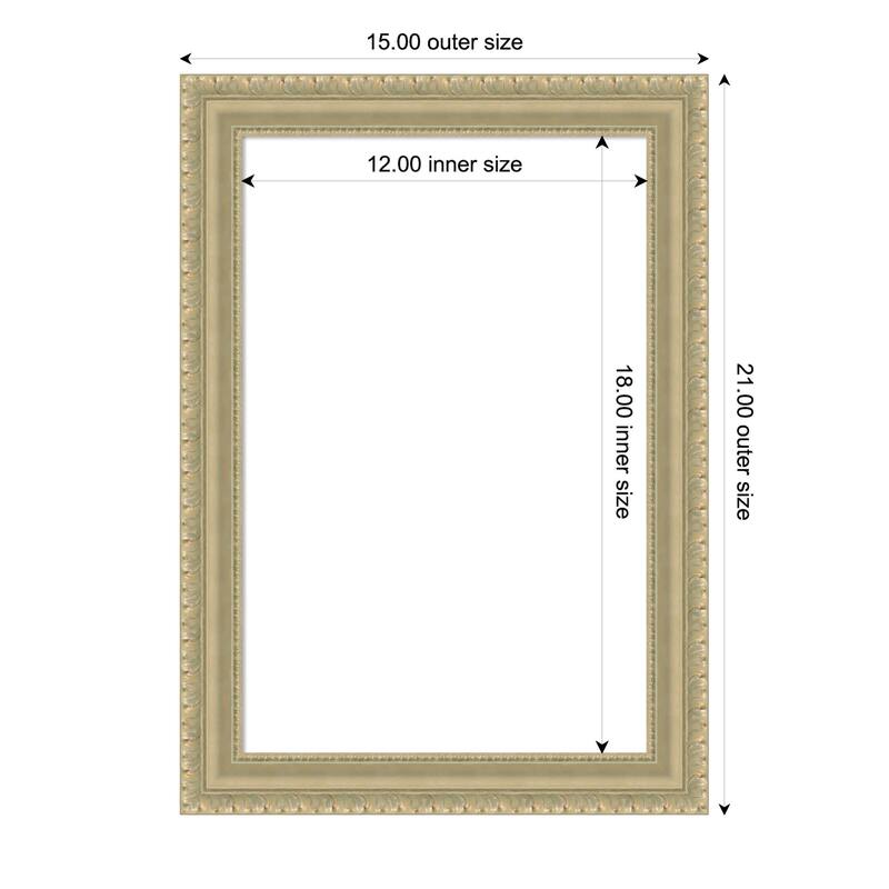 Amanti Art Champagne Teardrop Framed Dry Erase Magnetic Board - 15 x 21 in