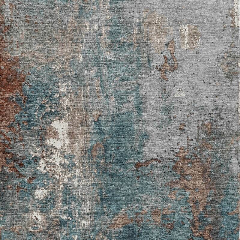 HomeRoots Abstract Transitional Rectangle Outdoor Rug