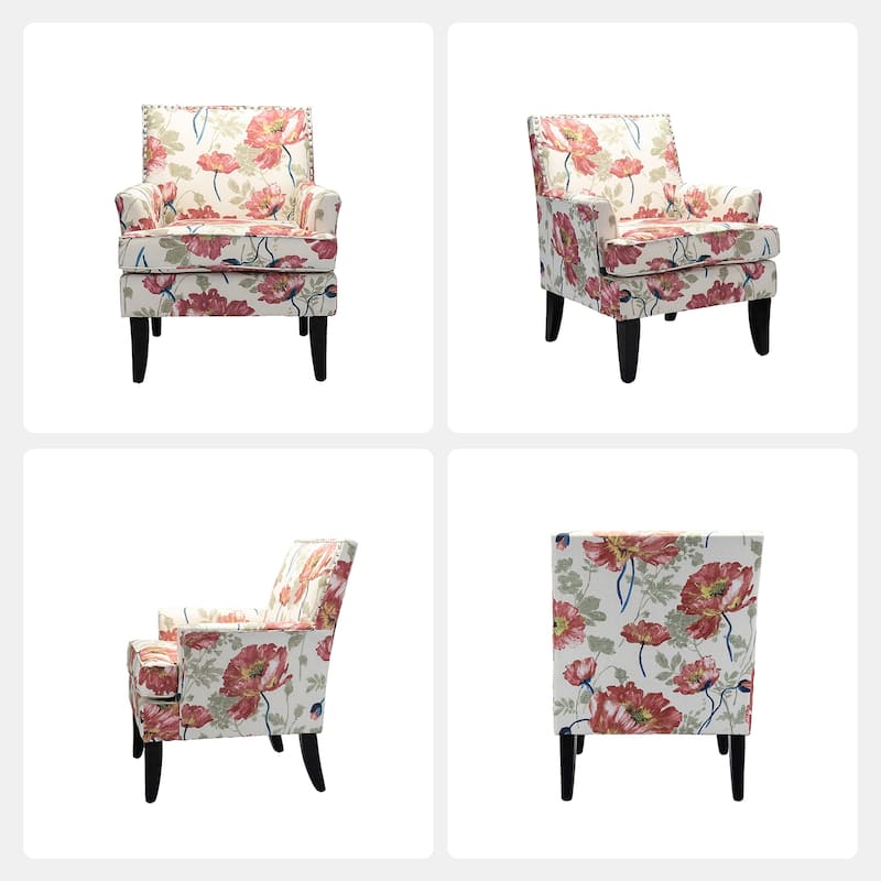 Akorda Classic Armchairs with Nailhead Trim and Solid Wood Legs Set of 2 by HULALA HOME