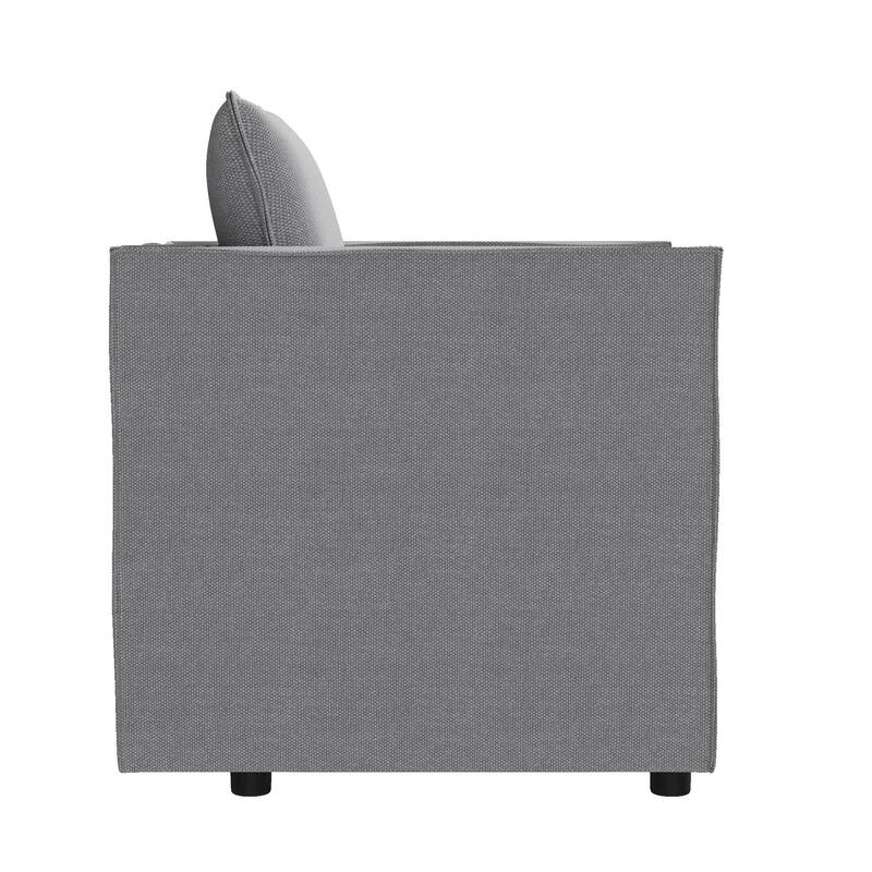 Linen Fabric Single Sofa Chair, Comfy Upholstered Reading Armchair, Modern Decorative Chair for Bedroom, Reading Room