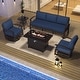 preview thumbnail 114 of 144, Aluminum Patio Outdoor Sectional Sofa Set with Fire Pit, Swivel Rocking Chairs and Ottomans