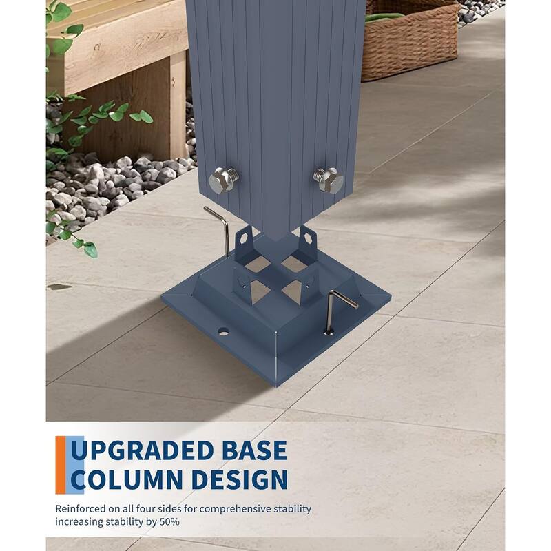 10x20 Ft Outdoor Aluminum Heavy-Duty Patio Pergola for Existing Deck Backyard Garden Porch - 12X20 Ft