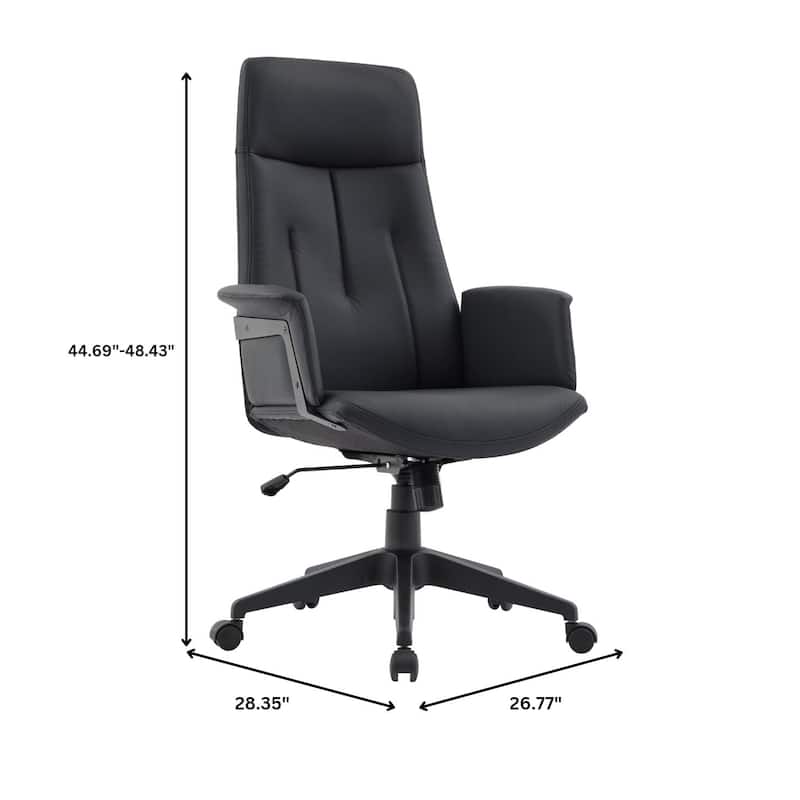 Infini Ergonomic Modern High Back Leather Executive Office Chair with Adjustable Height, Swivel, Padded Armrests & Iron Base
