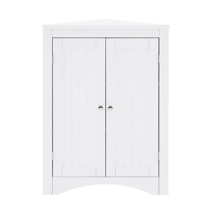 Free Standing Corner Cabinet With Doors and Shelves