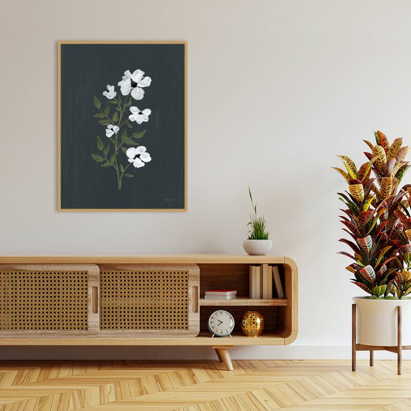 Pretty Little Flower III Black by Yvette St. Amant Framed Canvas Wall Art Print