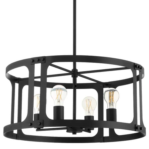 slide 2 of 9, Quorum International 8231-4 Colburn 4 Light 22" Wide Pendant Matte Black