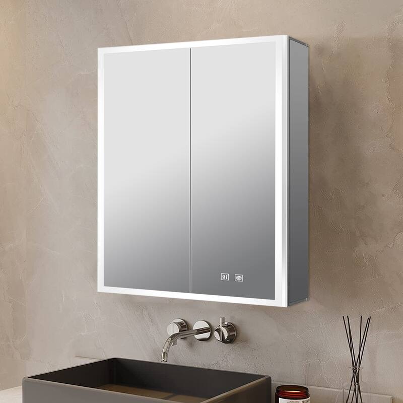 Mesa Surface-Mount LED Mirror Medicine Cabinet with Defogger