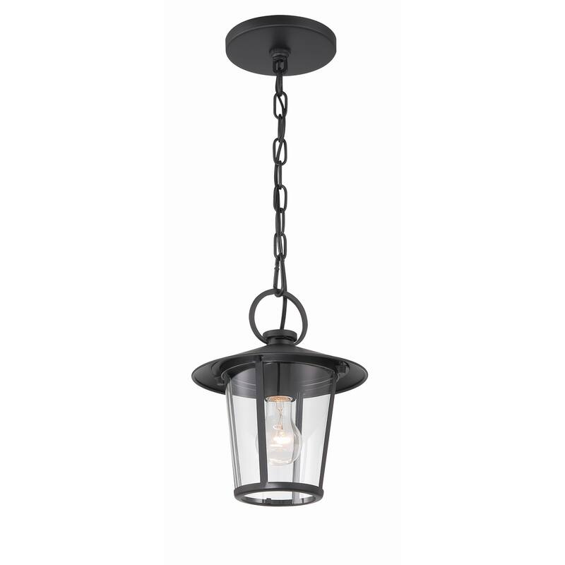 Andover 1 Light Matte Black Outdoor Chandelier - 9"W x 11"H