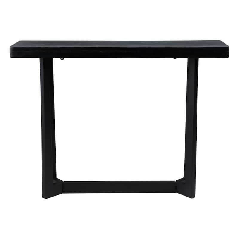 Mango Wood Stone Console Table Sleek Modern Design - 31" Black - 42" x 12" x 31"