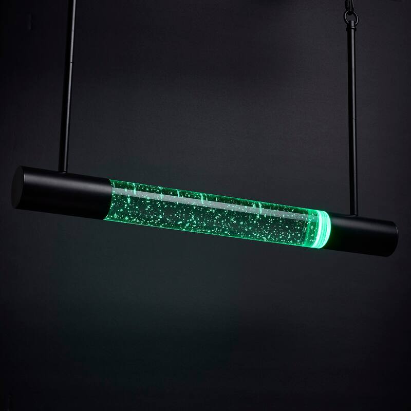 Lacey 23 Inch LED Island Pendant RGB/TW Starfish Enabled Matte Black with K9 Bubble Crystal