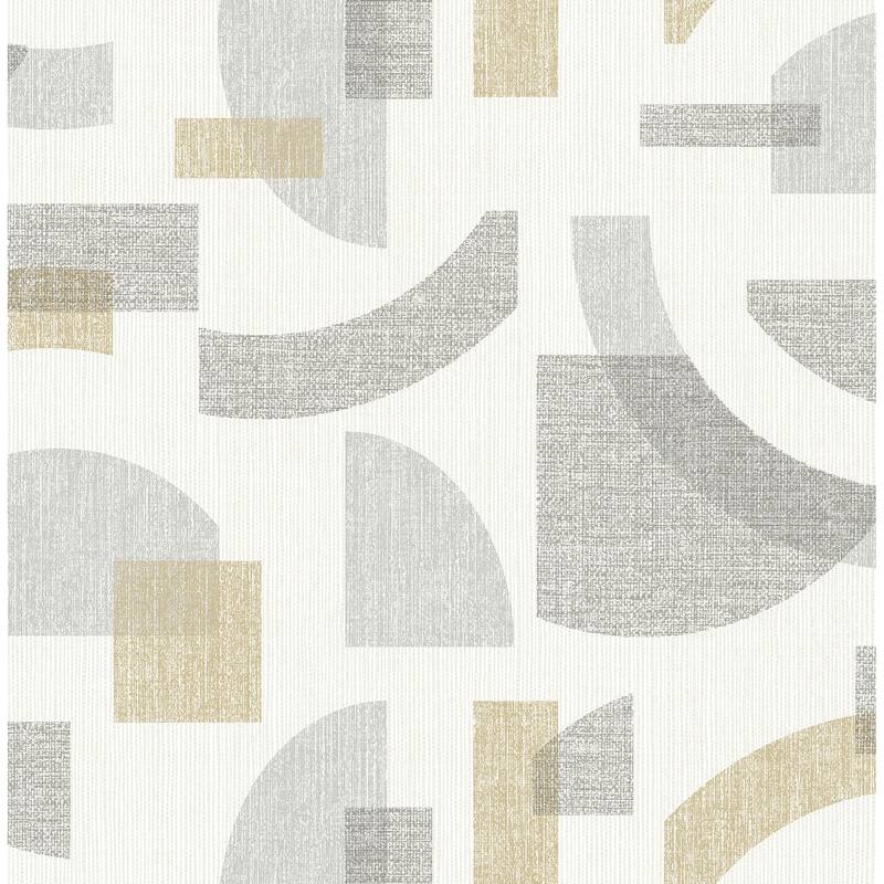 A-Street Prints Fulton Gold Shapes Wallpaper