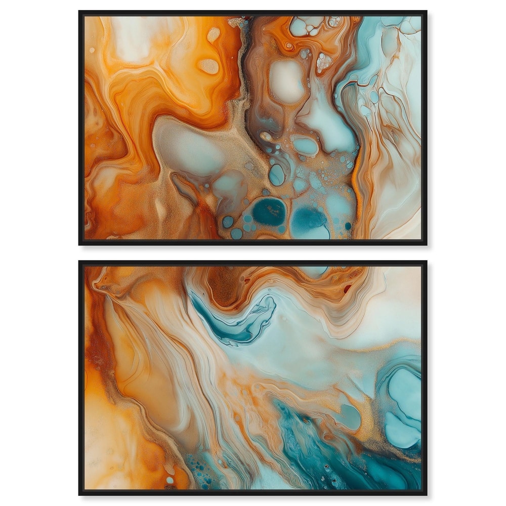 Marbled Flow Canvas Set of 2 by Art Remedy