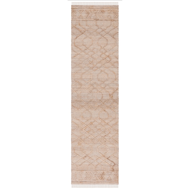 SAFAVIEH Handmade Natural Fiber Algrid Boho Jute Fringe Rug