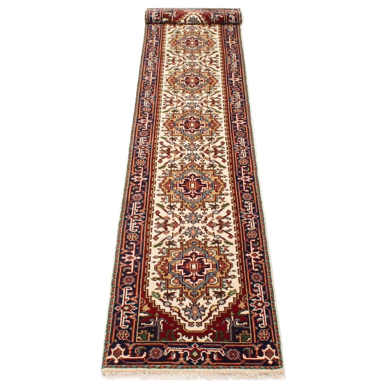 ECARPETGALLERY Hand-knotted Serapi Heritage Cream Wool Rug - 2'7 x 19'5