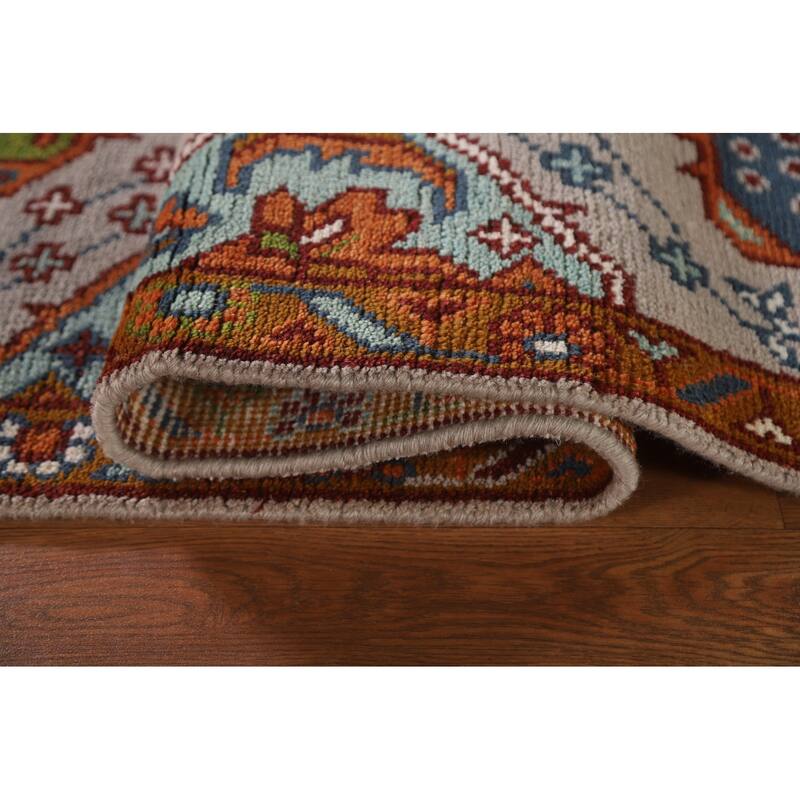 Geometric Kazak Indian Runner Rug Hallway Handmade Wool Carpet - 2'6"x 10'3"