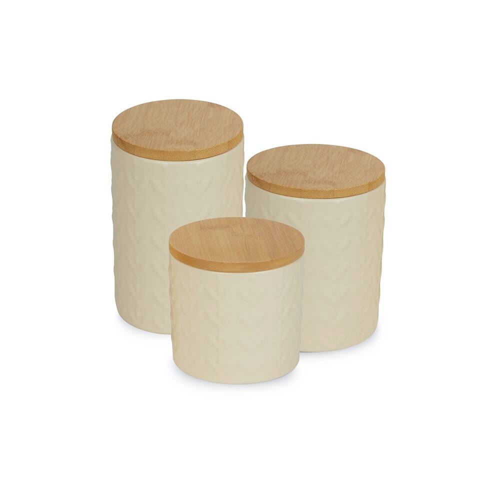 Retro Vine Texture Ceramic Canister (Set of 3)