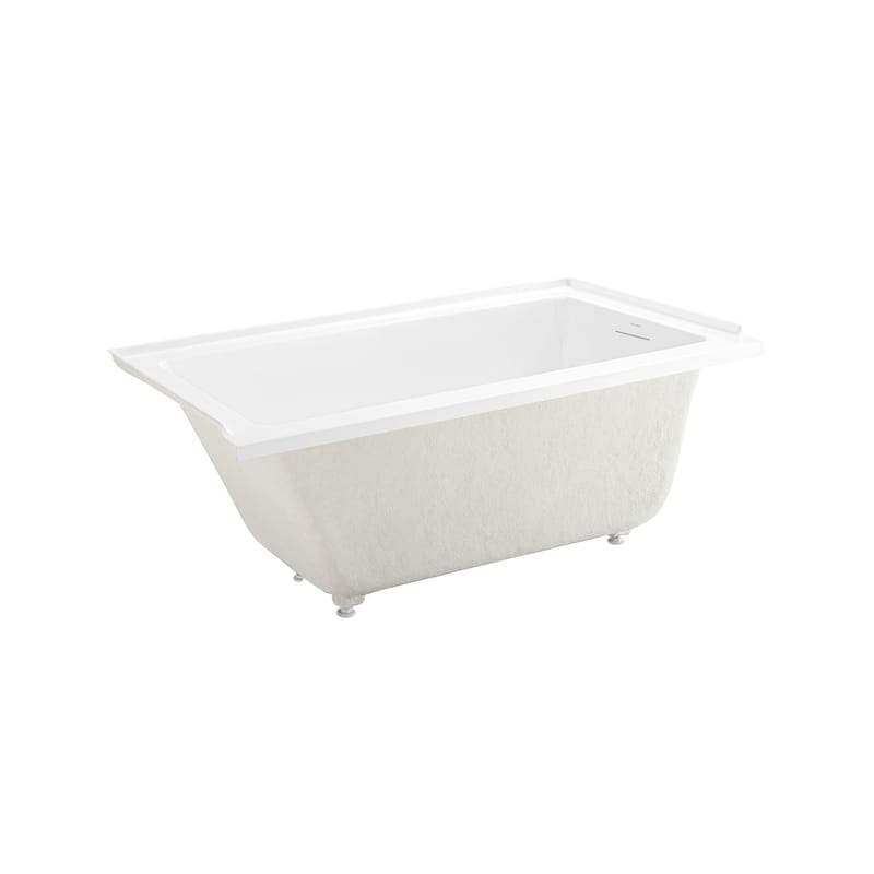 Voltaire 60 X 32 Right Drain Soaking Alcove Bathtub In Glossy White With Integrated Overflow, Drain Included