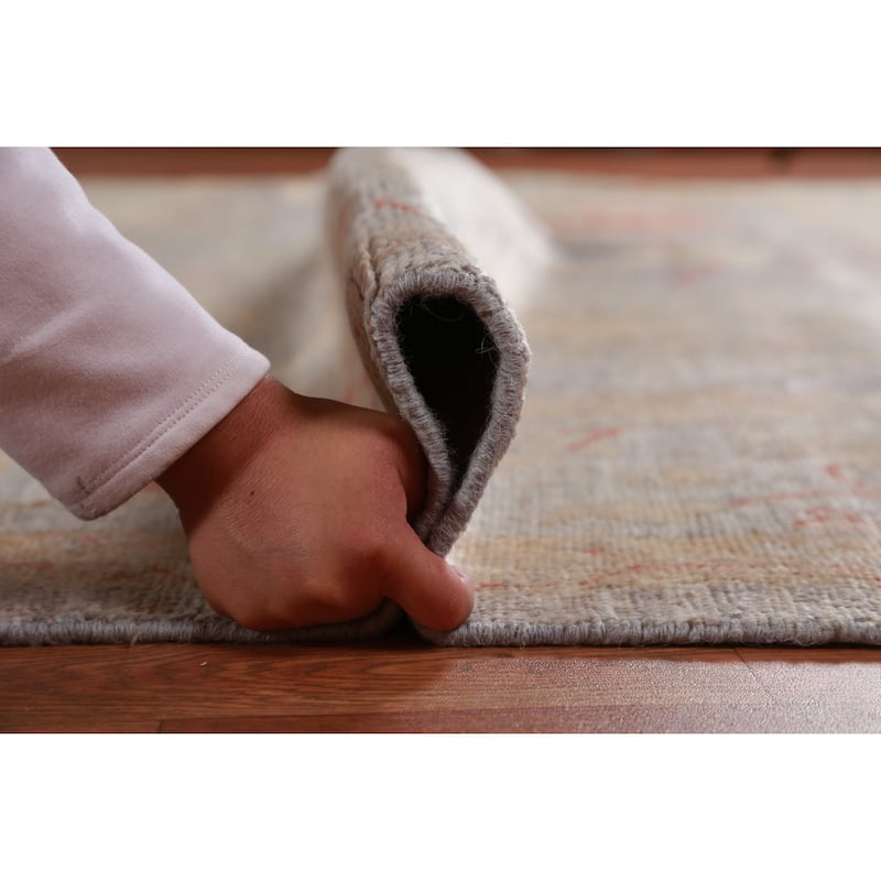 Hand Knotted Oriental 100% Wool Carpet Transitional All-Over Greys & Charcoal Oushak Area Rug - 11' 9'' X 8' 11''