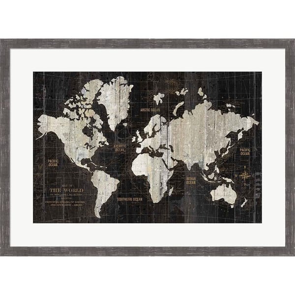 slide 2 of 2, Wild Apple Portfolio 'Old World Map Black' Framed Art