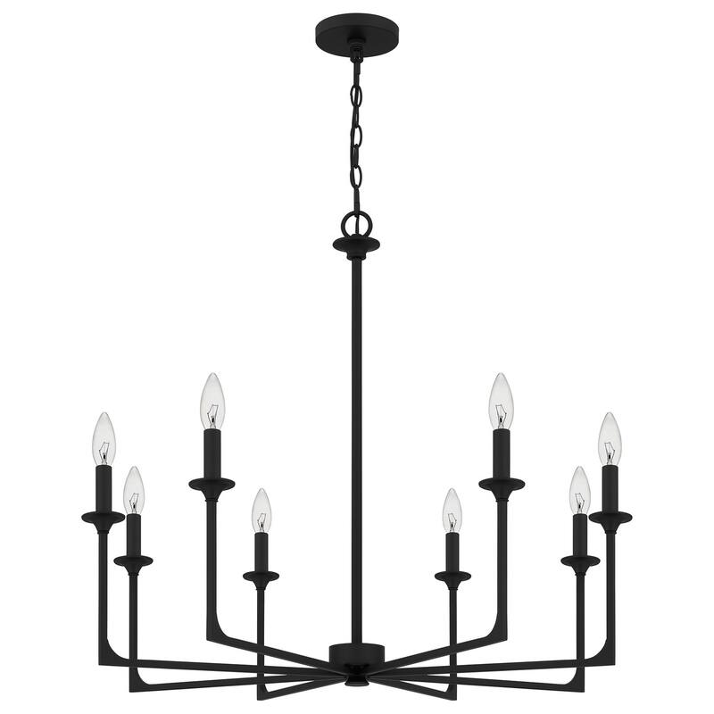 Prescott Eight Light Chandelier - Matte Black