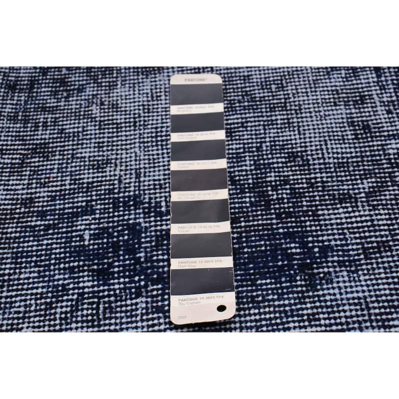 ECARPETGALLERY Hand-knotted Color Transition Navy Wool Rug - 3'2 x 10'1
