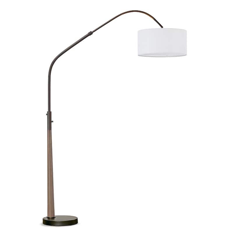 HOMEGLAM Century 81" Solid Wood Arched Floor Lamp with Dimmable LED Bulb
