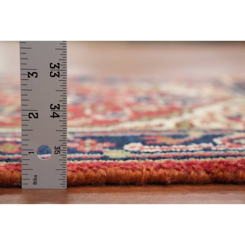Hand Knotted Oriental 100% Wool Carpet Traditional Medallion Red Heriz (serapi) Area Rug - 3' 0'' X 2' 0''