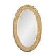 preview thumbnail 1 of 8, Varaluz Athena Oval Wall Mirror French Gold/Natural Seagrass