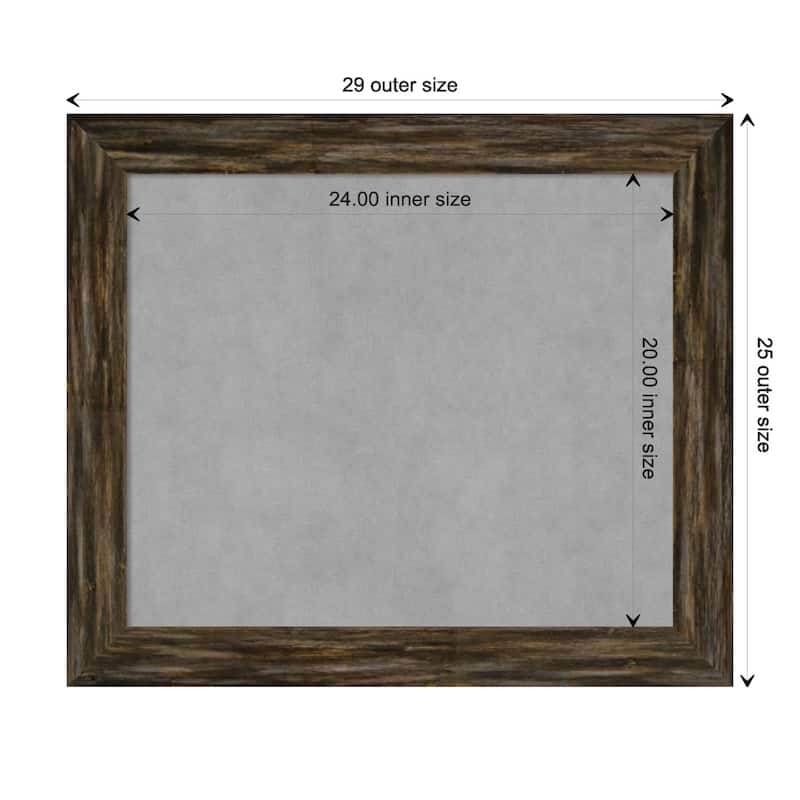 Amanti Art Fencepost Brown Narrow Framed Magnetic Board - Board Size 24x20