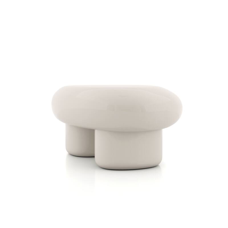 24/7 Shop At Home Modern Oval Glossy Low Profile Coffee Table