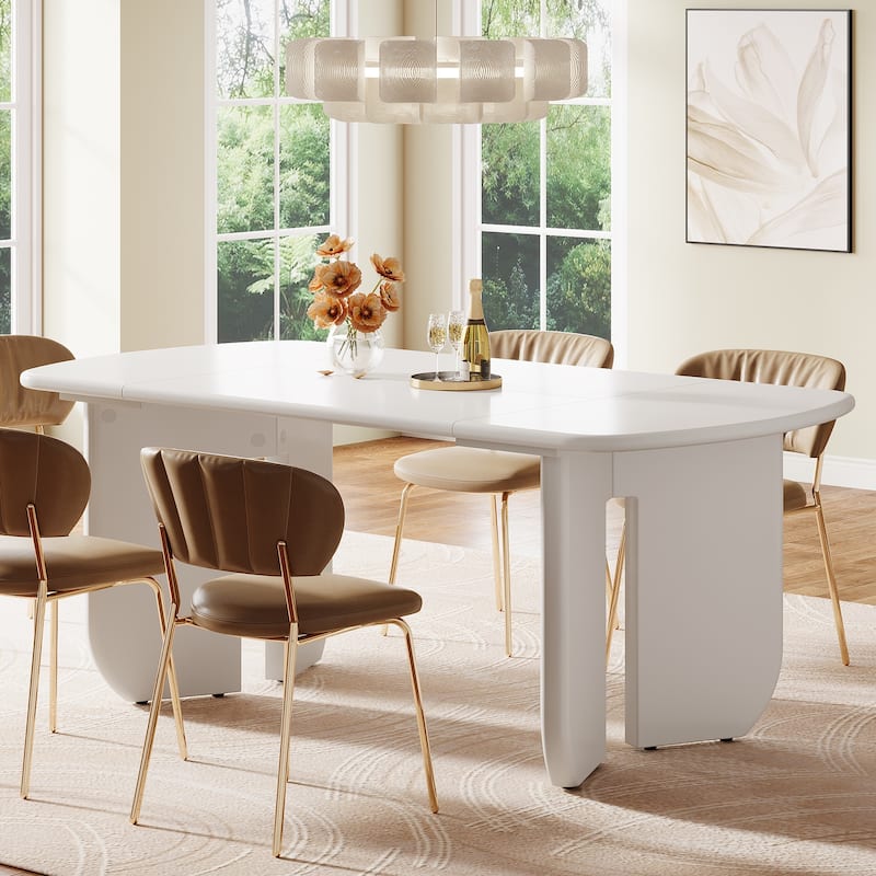 White Dining Table for 4-6 Person