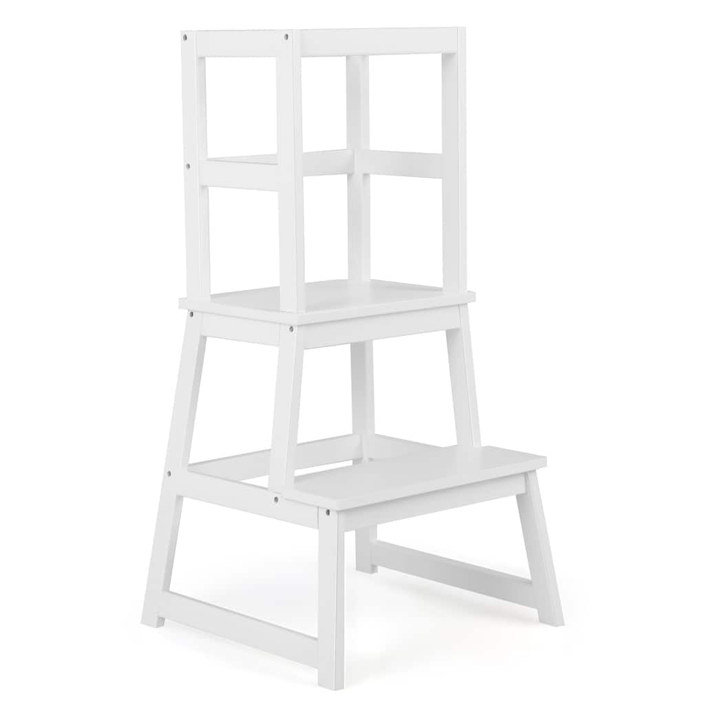 2-in-1 Multifunctional Toddler Step Stool with Safety Rail - 18"L x 18"W x 35.5"H