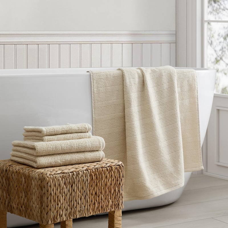 Martha Stewart Bedford Cottage 100% Cotton 6 Piece Towel Sets (Bath Towel/Hand Towel/Washcloth) - 6 Piece