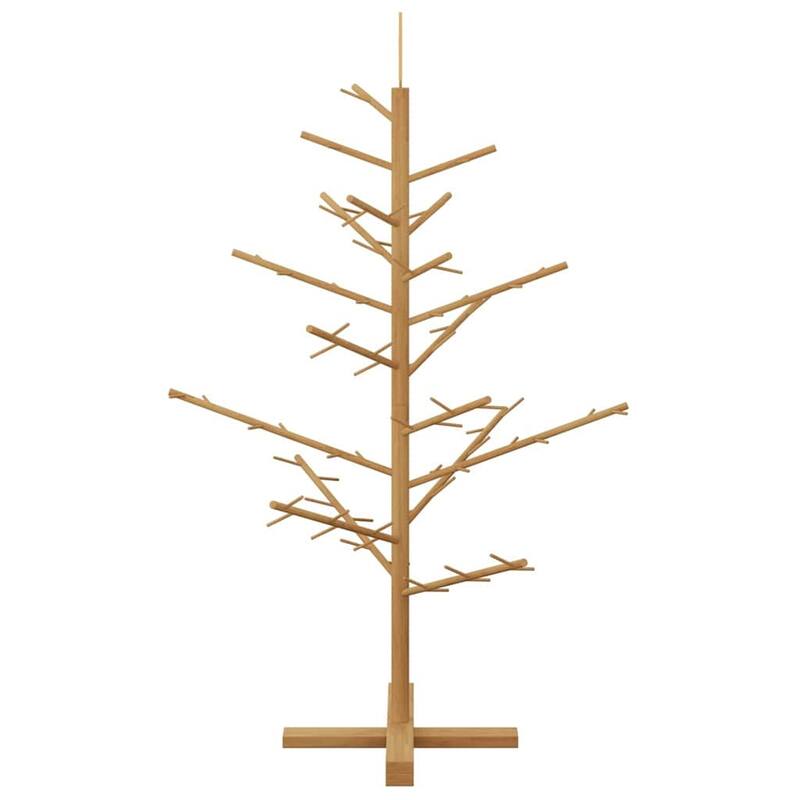 vidaXL Wooden Christmas Tree with Stand Natural/Brown Solid pine wood