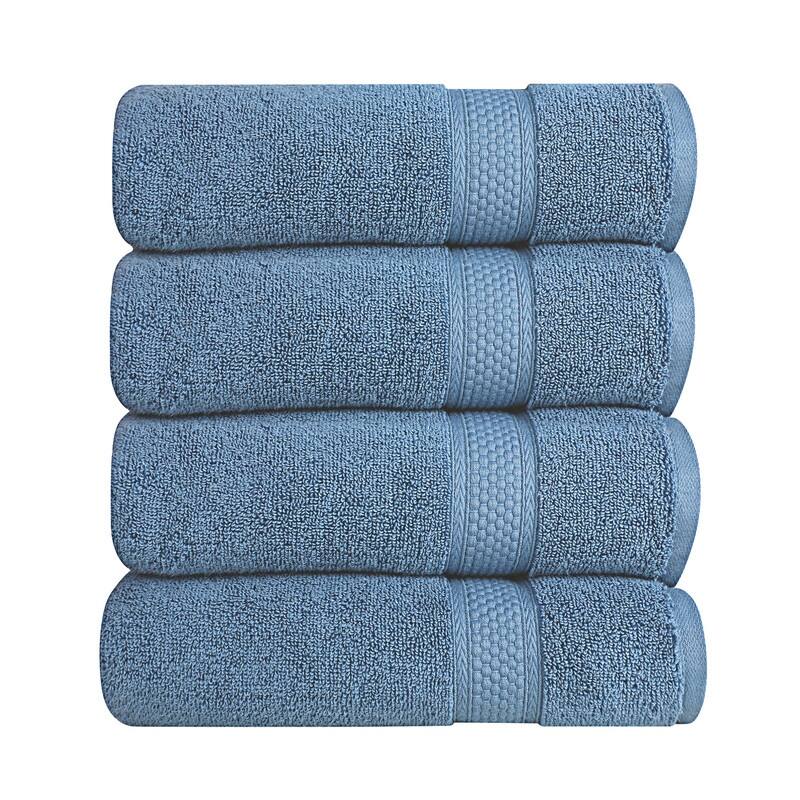 A1HC Bath Towel Set, 500 GSM Duet Technology 100% Ring Spun Cotton, Oeko-Tex Green Certified, Ultra Soft, Quick Dry - Bath Towel (30"x54") Pack of 4 - Bjou Blue