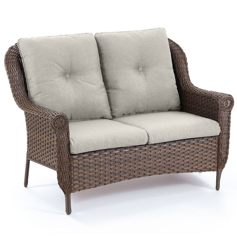 Pocassy Wicker Patio Conversation Set for Backyard