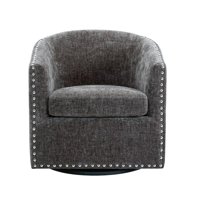 Porthos Home Wesa Swivel Fabric Upholstered Barrel Accent Chair