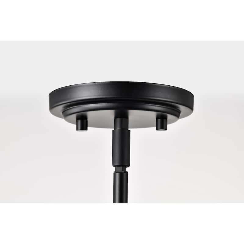 Russel 14 Inch Pendant Matte Black with Satin White Glass - Matte Black