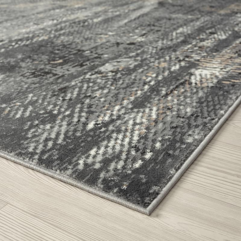 Lumina Grey Abstract Area Rug