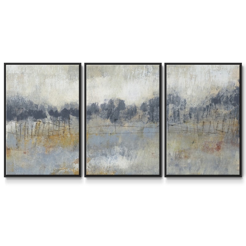 Cool Grey Horizon II - Multi Piece Framed Canvas