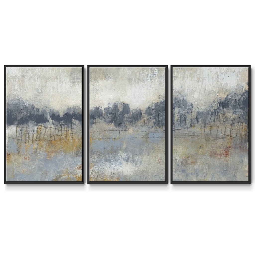 Cool Grey Horizon II - Multi Piece Framed Canvas