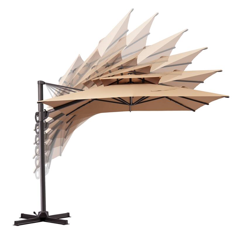 Pellebant Outdoor Patio Cantilever Umbrella with Base
