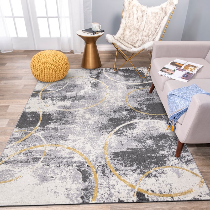 World Rug Gallery Distressed Modern Abstract Area Rug