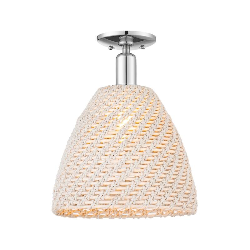 Innovations Lighting 716-1C-11-12 Natural Ballston Dome Semi-Flush - Polished Chrome / Natural