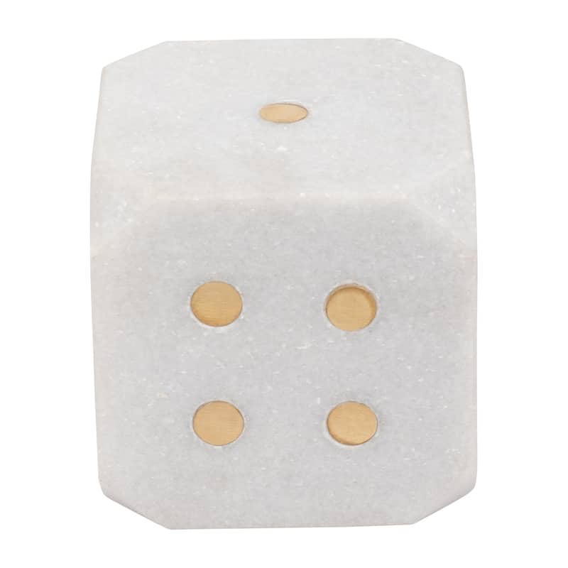 Sagebrook Home Chic Marble Dice, Exquisite Craftsmanship, Ideal for Modern Spaces - 4" x 4" x 4"