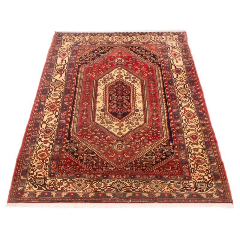 ECARPETGALLERY Hand-knotted Anatolian Vintage Red Wool Rug - 4'7 x 8'1