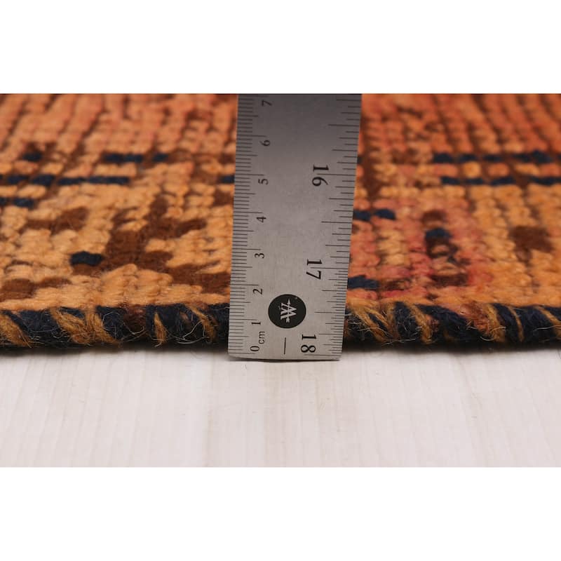 ECARPETGALLERY Hand-knotted Melis Vintage Copper Wool Rug - 3'3 x 12'2