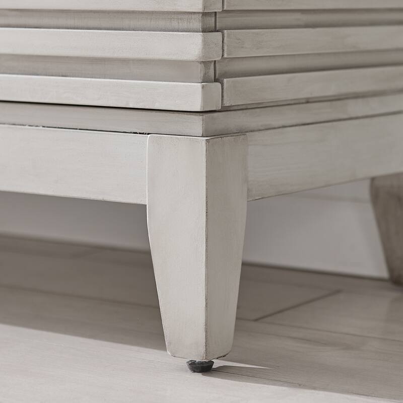 Morden Fort Wood Sideboard Storage Buffet Cabinet with 3D Stripes Doors