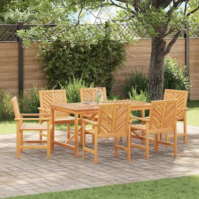 vidaXL Garden Dining Set 3/7 pcs Brown 59.1" x 35.4" x 29.1 - 59.1" x 35.4" x 29.1