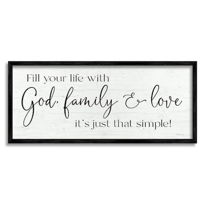 Stupell Rustic Religious Family Quote Uplifting Calligraphy Phrase Framed Wall Art, Design by Susie Boyer - Off-White